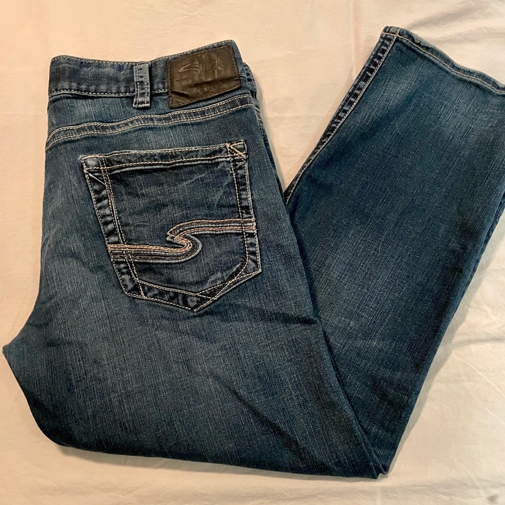 Silver Brand Men’s Blue Denim Jeans, 38x30